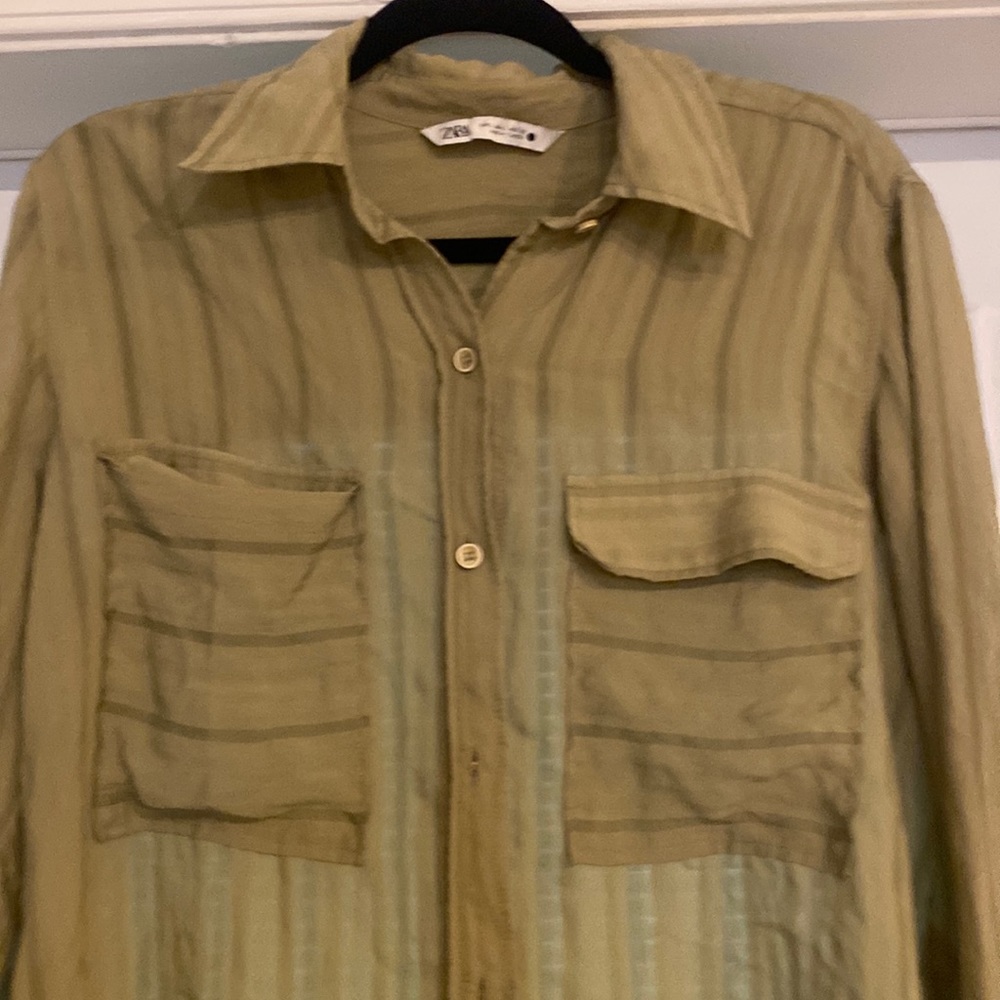 ZARA stripes blouse with pockets